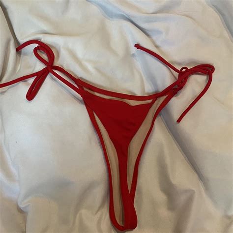 Playboy Rhinestone Bikini Bottoms With A Deep Cherry Depop