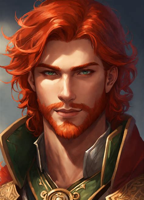 Lexica Confident Male Duelist Red Hair Adventurer Smirk Clean