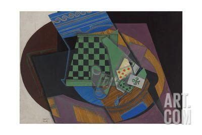 Checkerboard And Playing Cards Giclee Print Juan Gris Art