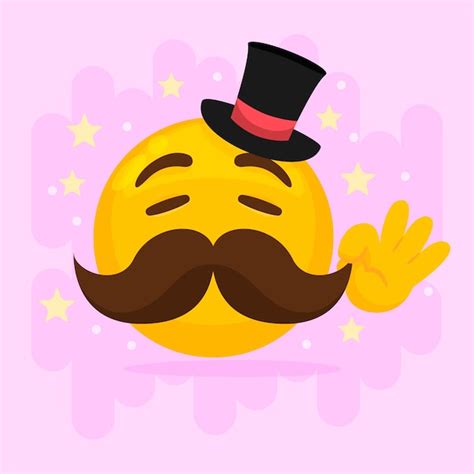 Ilustraci N De Emoji De Bigote De Dise O Plano Vector Gratis