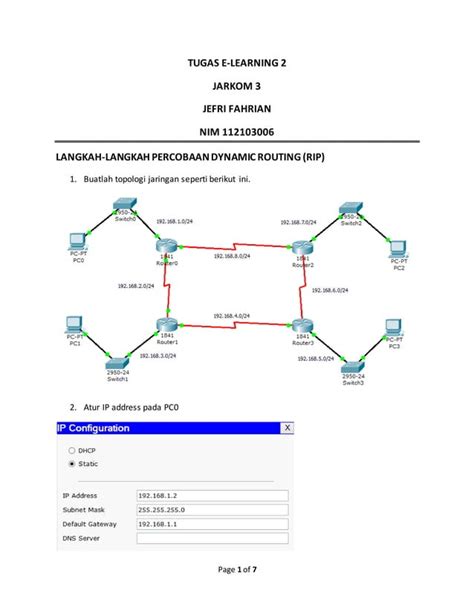 Tugas E Learning2 Jarkom3 Dynamic Routing RIP PDF