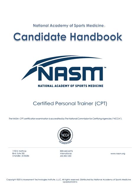 Fillable Online Nasm Certified Personal Trainer CPT Fax Email Print