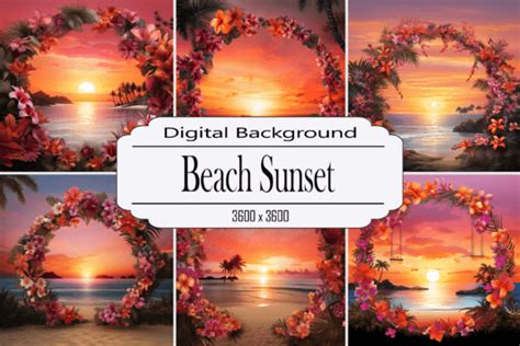 Beach Sunset Backdrop Graphic by Wow Art · Creative Fabrica