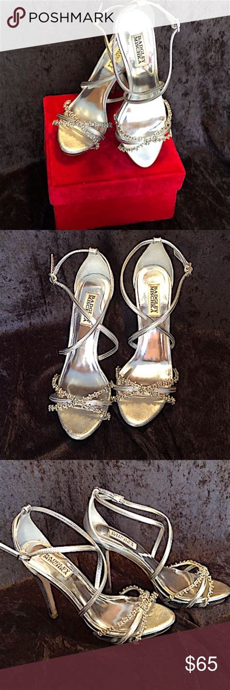 BADGLEY MISCHKA SILVER & RHINESTONE HEELS SZ 8M | Silver rhinestone ...