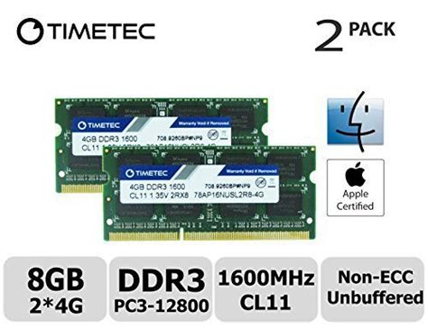 Timetec Hynix IC Apple 8GB Kit 2x4GB DDR3L 1600MHz PC3L 12800 SODIMM