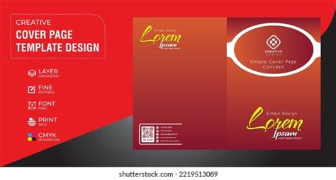 Simple Cover Page Design Template File Stock Vector (Royalty Free) 2219513089 | Shutterstock