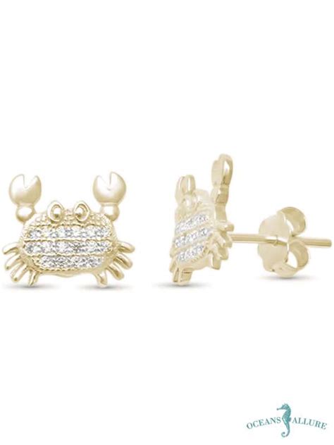 Pave Gp Crab Studs Oceans Allure