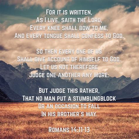 Romans 14 11 13 King James Version KJV Bible Apps Our Father In