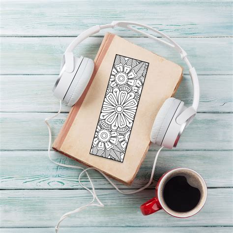 Floral Bookmark, Mandala Coloring Pages, Stocking Stuffers for College ...