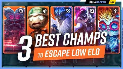 3 BEST CHAMPIONS To ESCAPE LOW ELO For EVERY ROLE In Season 13 League