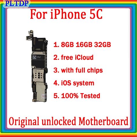 Clean Icloud Mainboard Original Unlocked For Iphone C Motherboard Full