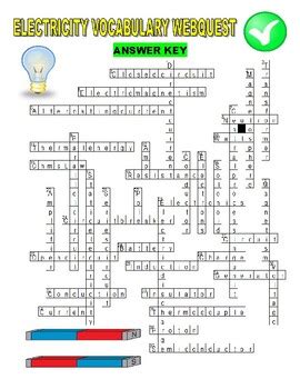 Electricity Magnetism Vocabulary Crossword Webquest TpT