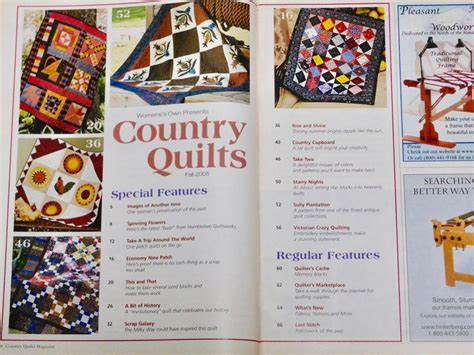 An Open Magazine With Pictures Of Quilts On It