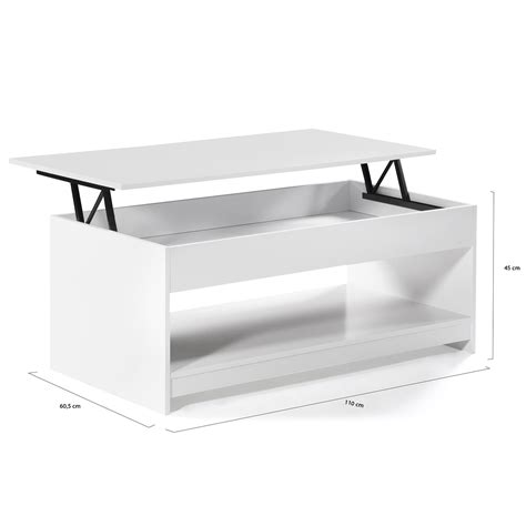 Table Basse Plateau Relevable Blanche Pas Ch Re Soa Id Market