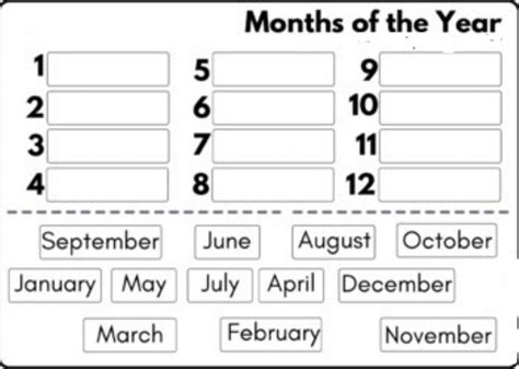 Months English As A Second Language Esl Worksheet Live Worksheets