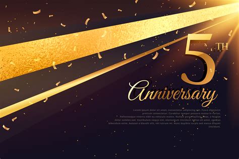 5th Anniversary Celebration Card Template Download Free Vector Art