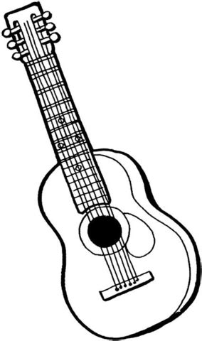 Coloriage Guitare à 6 cordes Coloriages à imprimer gratuits