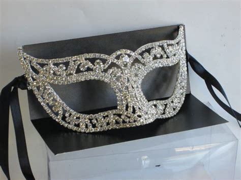 ADULT SILVER RHINESTONE DIAMOND VENETIAN MASQUERADE WEDDING PROM COSTUME MASK | eBay