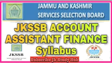 Jkssb Finance Account Assistant Revised Syllabus 2024check Full