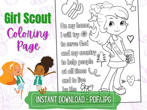 Daisy Girl Scout Coloring Pages