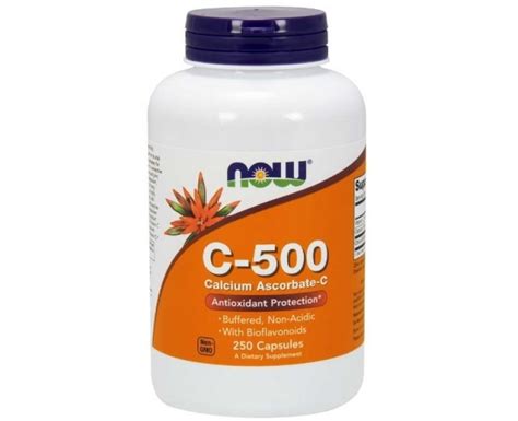 Vitamina C 500 Calcium Ascorbate 250 Capsules Now Foods Pl Suplementos