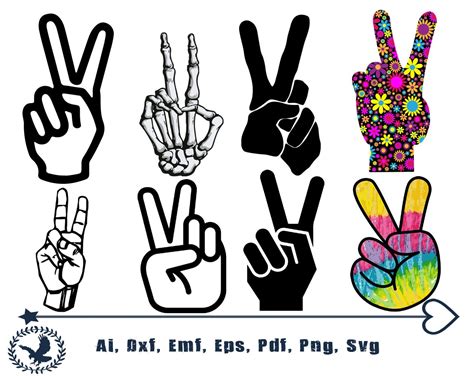 Peace Hand SVG Peace Sign Hand Symbol PNG Clipart Peace Etsy