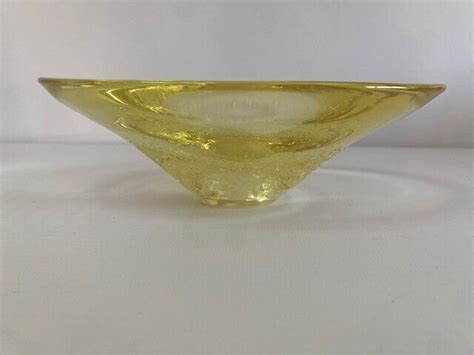 Antique Victorian Davison Vaselineuranium Primrose Yellow Glass Bowl