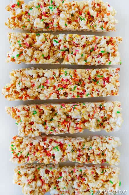 Funfetti Marshmallow Popcorn Treats Just A Taste