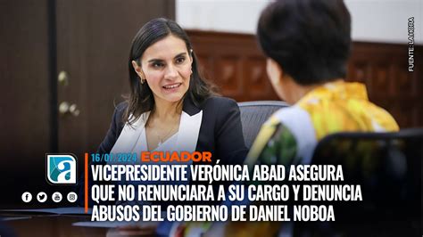 Vicepresidente Verónica Abad asegura que no renunciará a su cargo y