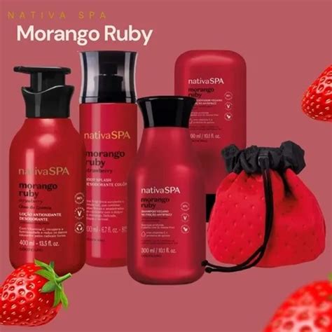 Kit Boticário Nativa Spa Morango Ruby Hidratante Body Cosmético