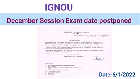 Ignou December Session Tee Exam Date Postponed Notification Ll New