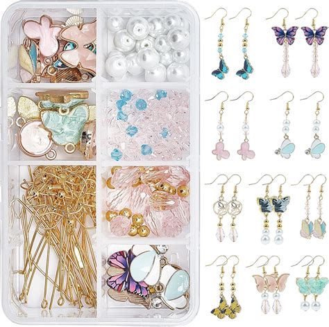 SUNNYCLUE 1 Box Make DIY Make 10 Pairs Butterfly Earring Making Starter