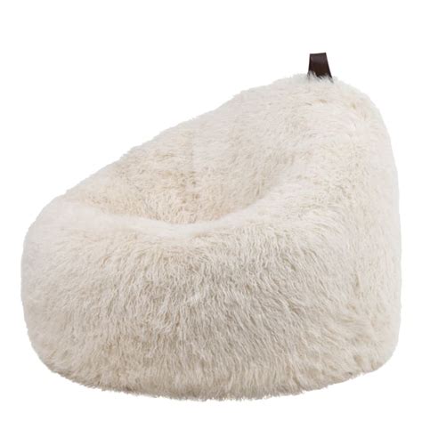 Pouf Fausse Fourrure Beige Maisons Du Monde