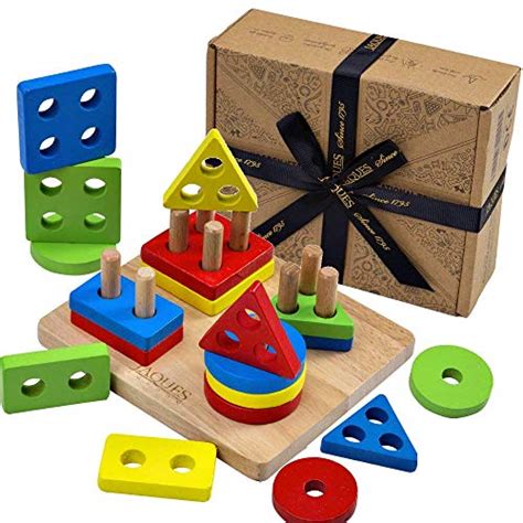 Jaques Of London Stack And Learn Geometric Shapes Puzzle For Kids Wooden