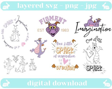 Epcot Figment Inspired Svg Bundle One Little Spark Journey To