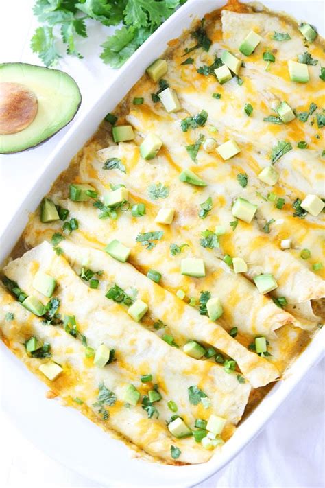 Creamy And Cheesy Spinach Green Chile Enchilada Recipe These