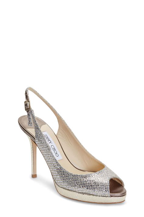 Jimmy Choo Nova Champagne Glitter Slingback Mm Jimmy Choo Heels