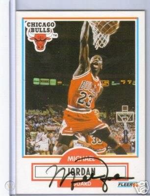 Michael Jordan Signed Fleer Basketball Card Psa