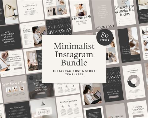 Minimalist Instagram Template Bundle Canva Instagram Etsy