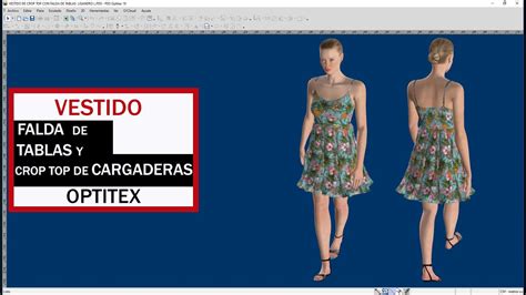 OPTITEX COMO HACER EL PATRON VESTIDO CON FALDA EN TABLAS Y CROP TOP