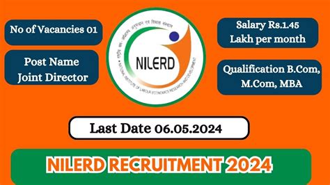 NILERD Recruitment 2024 Monthly Salary Up To 1 45 Lakh Check Posts