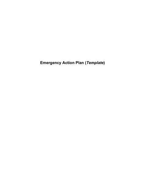 Free Emergency Action Plan Template Pdf Eforms