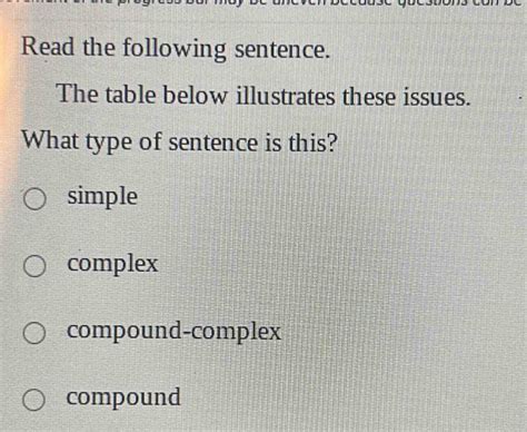 Solved Read The Following Sentence The Table Below Illustrates These