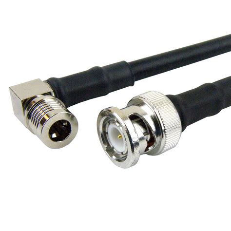 Low Loss BNC Male To RA QMA Male Cable LMR 240 Coax In 24 Inch With