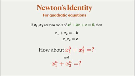 Newton's Identity, Lesson 1: for Quadratic Equations - YouTube