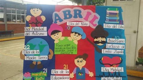 Periódico Mural Del Mes De Abril Murales Escolares Decoraciones Escolares Cosas De Escuela