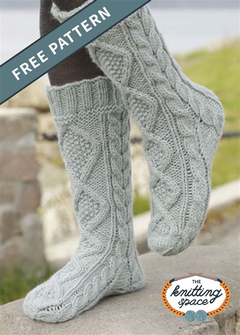 Ultra Comfy Knitted Cable Socks Free Knitting Pattern