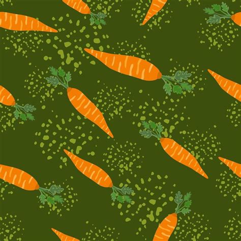 Premium Vector Hand Drawn Carrot Seamless Pattern Doodle Carrots