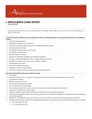 Fillable Online Applicants Case Study Nzrab Fax Email Print Pdffiller