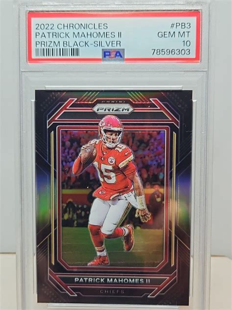 Patrick Mahomes Ii Chronicles Pb Prizm Black Silver Psa